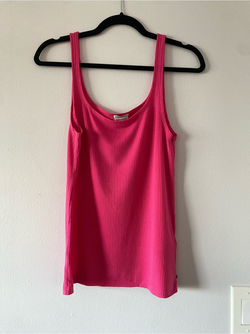 Scotch & Soda Hot Pink Ribbed Tank Top